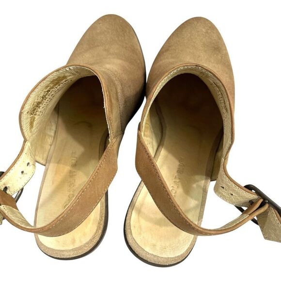 Chocolat Blu Abis suede Backless Booties Size 6.5 tan boho western chic - Picture 10 of 13